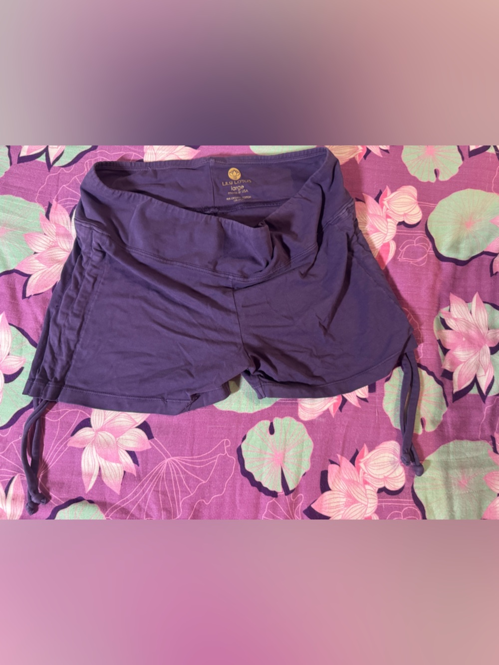 Lily Lotus Purple Athletic Shorts with Side Ties